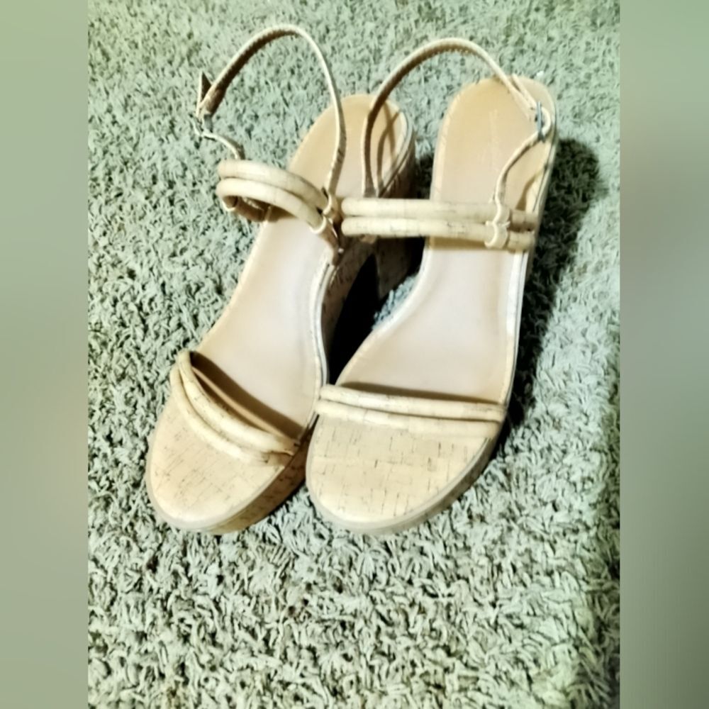 Universal Thread Women's Size 11 Tan Alva Cork Platform Heels - Picture 5 of 7